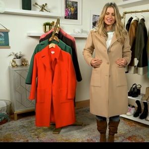 NWT Bright & Beautiful Cherry Bure Petite Button- Front Tailored Coat 2XP